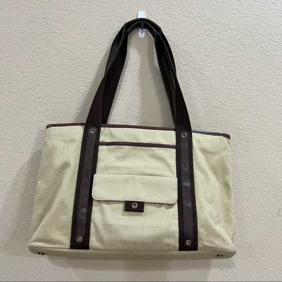 Eddie Bauer Handbags - Eddie Bauer Cavas Tote Bag Large Carry On Bag 18W*20*H*6D Travel Airport Laptop